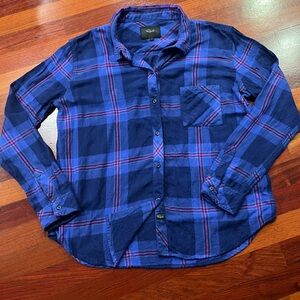 Rails Vibrant Blue and Pink Flannel